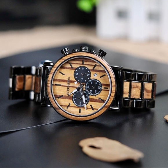"Allegra" Wooden & SS Quartz Watch - Picture 6 of 8